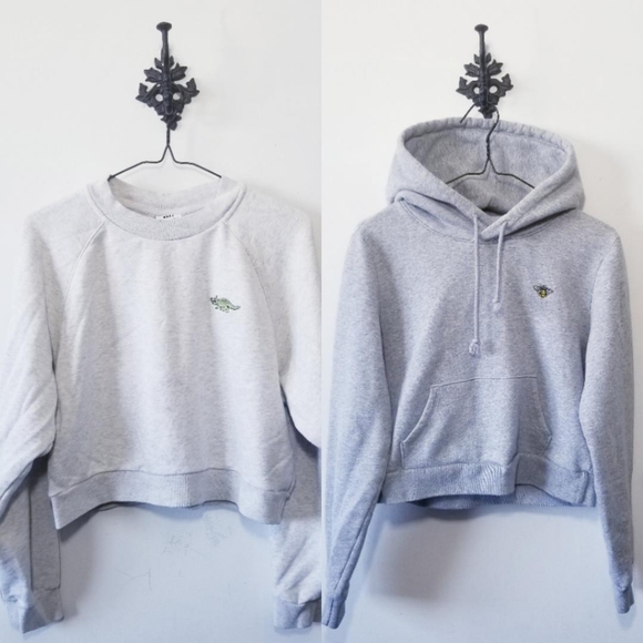 Sunday Best Tops - 2x Sunday Best Cropped Hoodie Sweatshirt Lot Size M